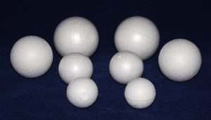 Mega Hard Polystyrene Balls Large Mixture Pack of 9 White